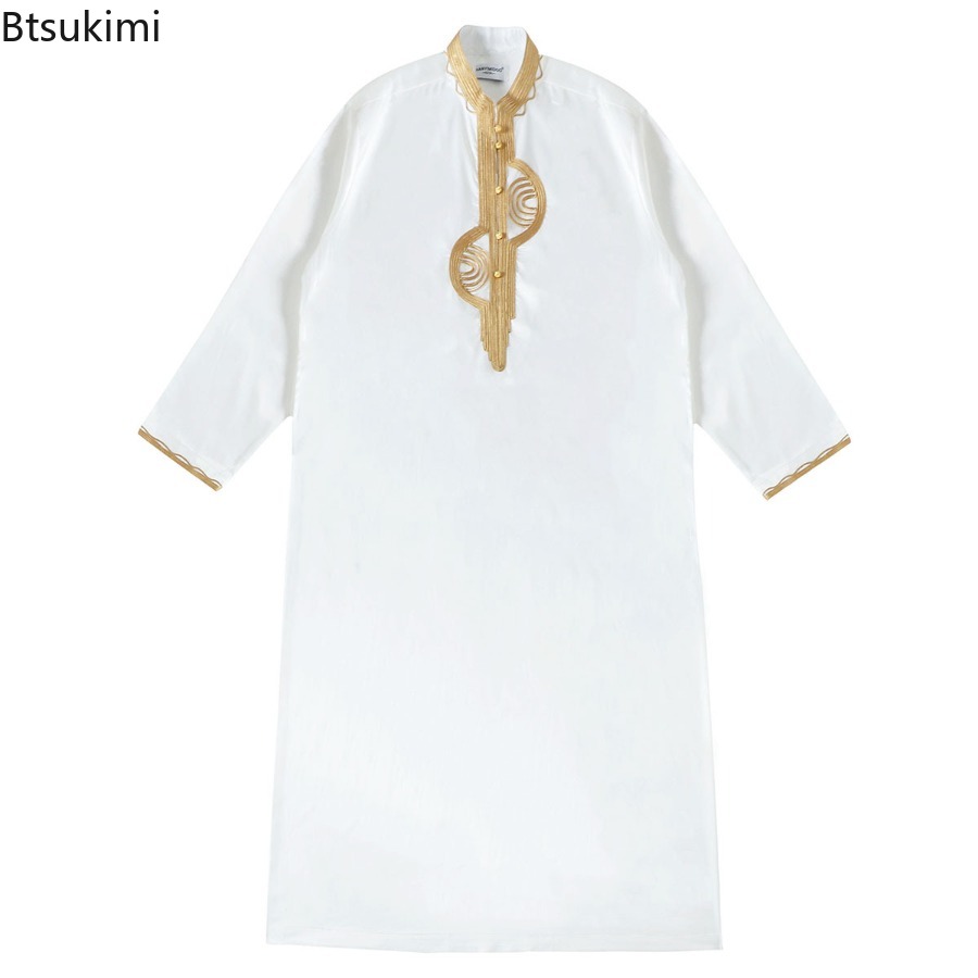 Kurta Men Cotton - Abito da uomo musulmano mediorientale, caftano