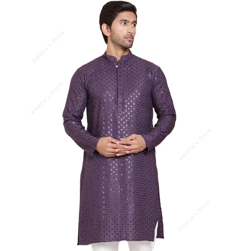 Kurta Men Cotton - Camicia lunga leggera in cotone con