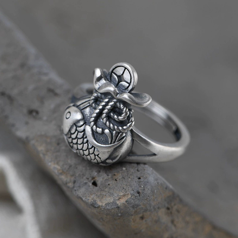 Ethnic Wear Men'S Fashion - Anello Stile Cinese con Sacco della