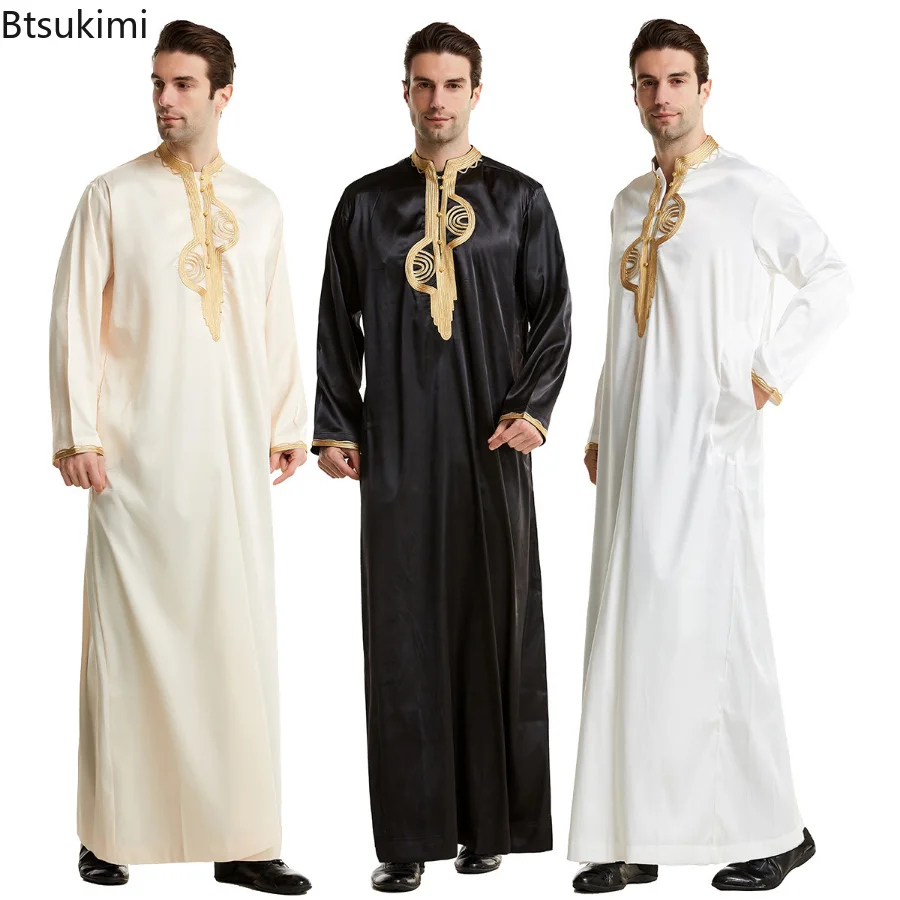 Kurta Men Cotton - Abbigliamento uomo musulmano Caftano Vestaglie Maniche