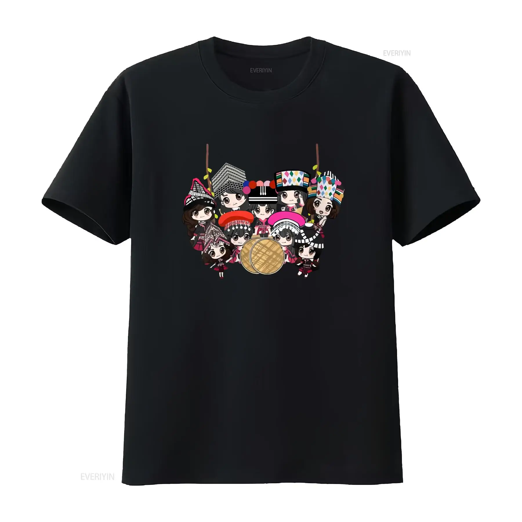 Ethnic Wear Men'S Fashion - T-shirt con stampa cartoon 9 Hmong