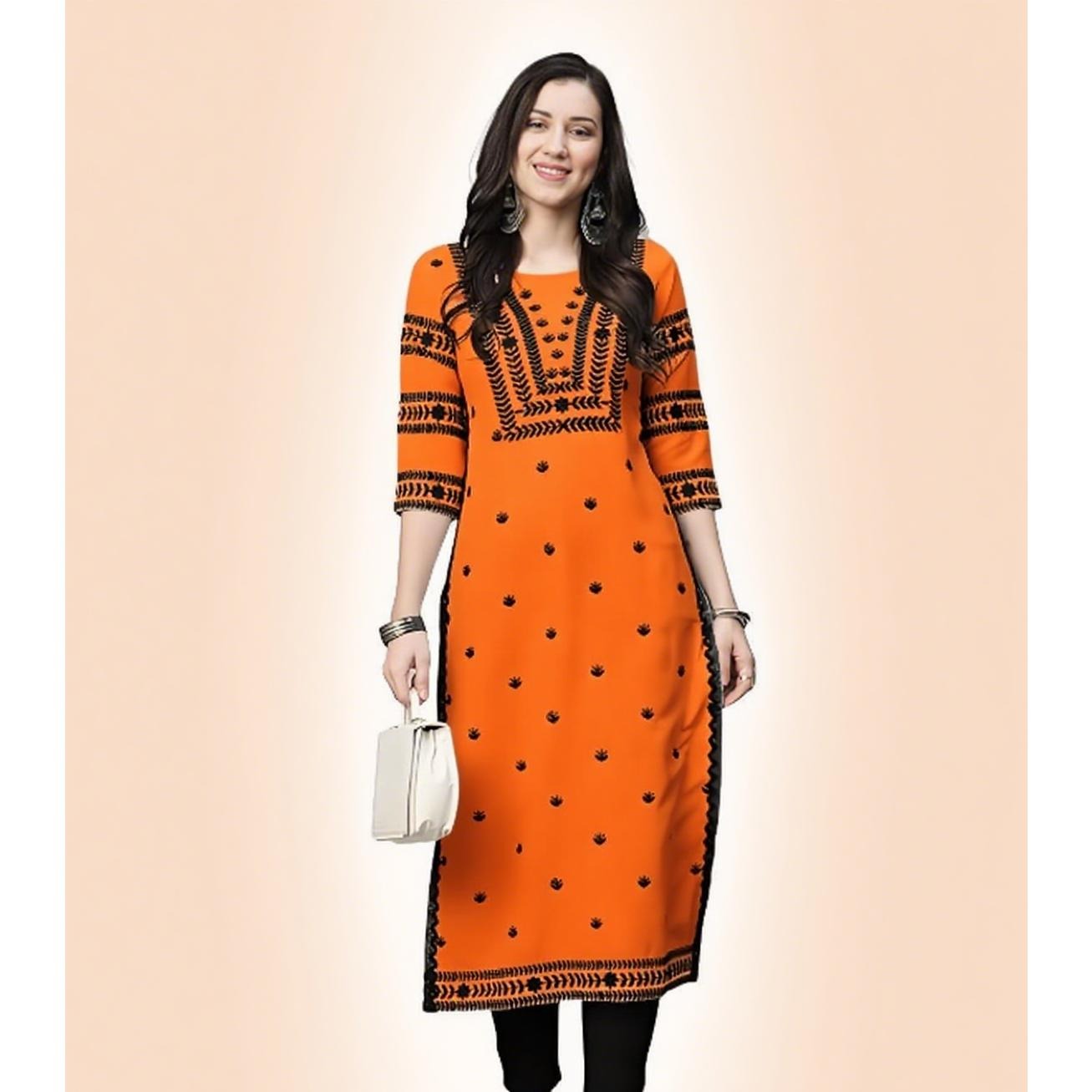 Ethnic Fashion Kurtis - Musulmano Kurt Flowers Moda donna Comodo