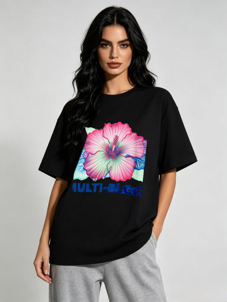 Ethnic Wear Fashion Designer - T-shirt Donna con Stampa a Blocchi,