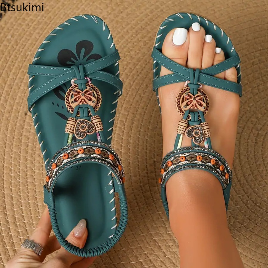 Ethnic Fashion Women - Sandali Boho da Donna, Scarpe Casual