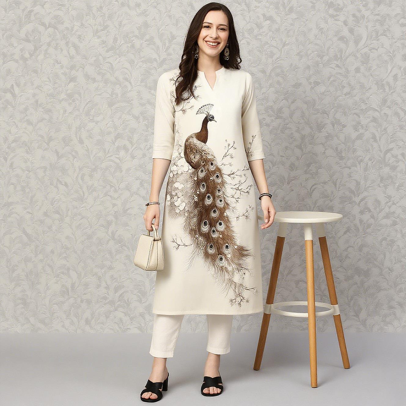 Pavone Kurt da donna Abito mod - Ethnic Fashion Kurtis recensione e prezzo