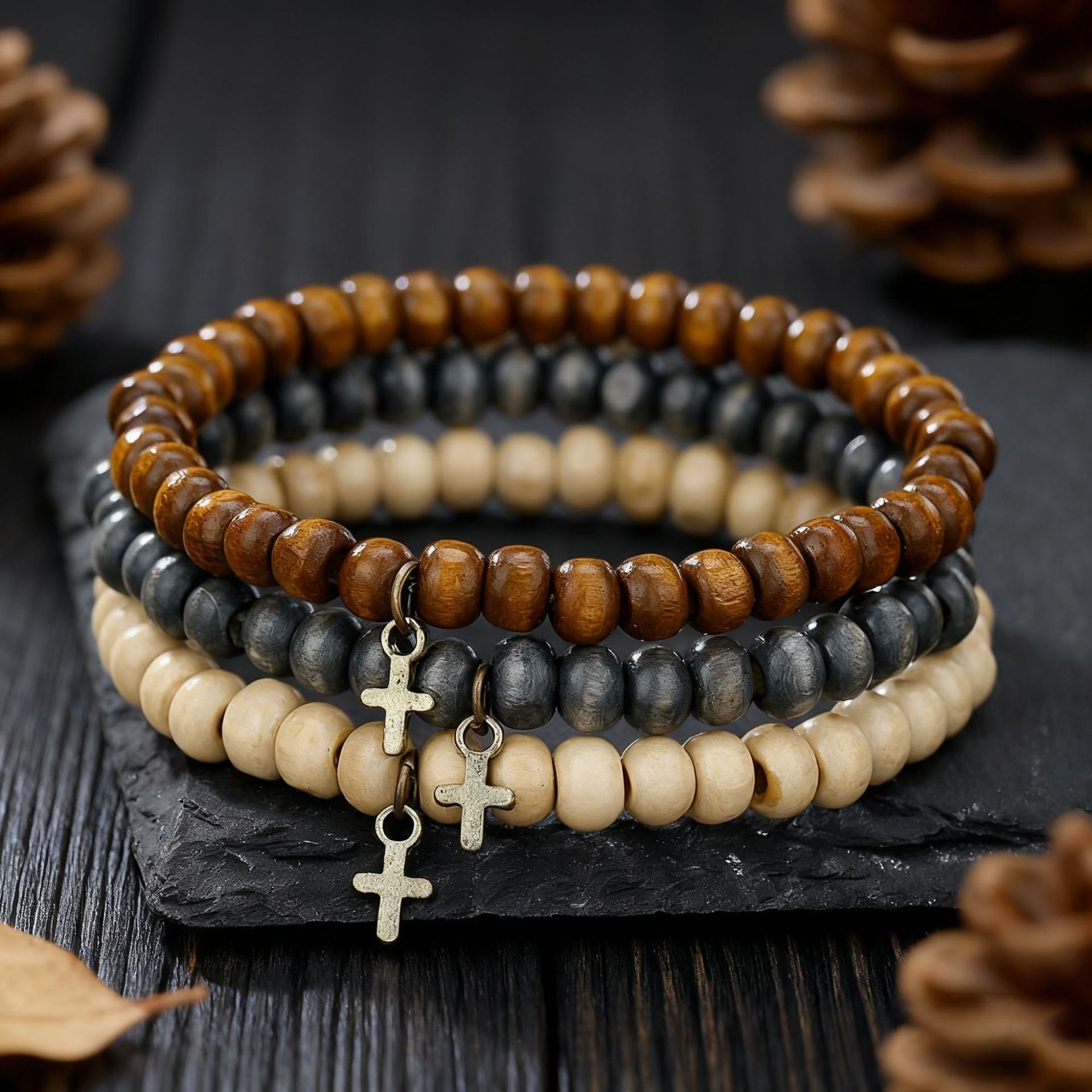 Bracciale con perline in legno - Ethnic Wear Men'S Fashion recensione e prezzo