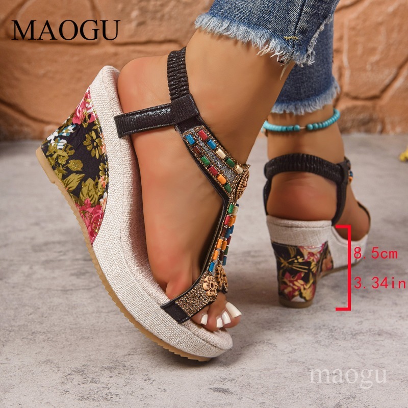 Sandali con Zeppa Floreali Boh - Ethnic Fashion Women recensione e prezzo