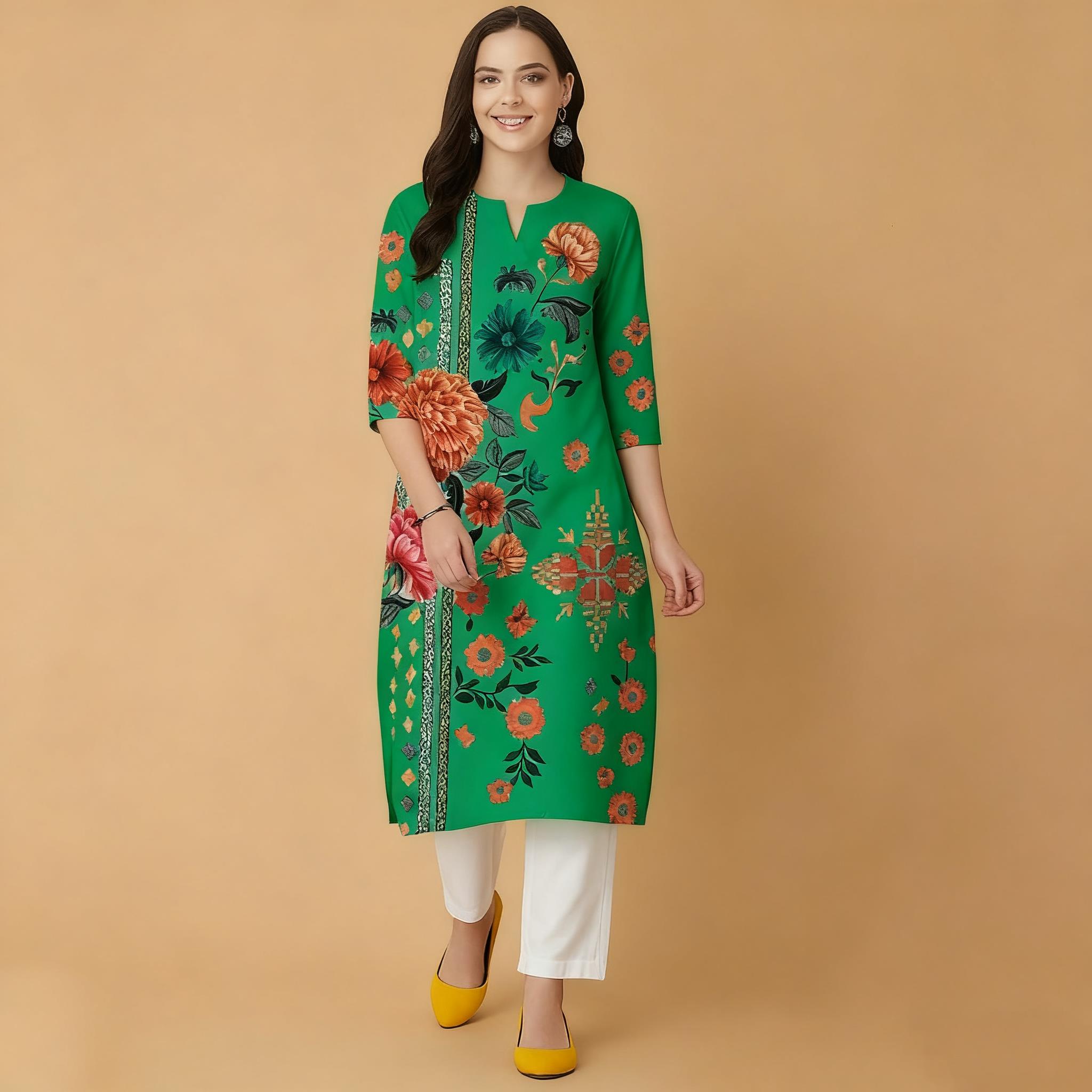 Fiori musulmani Kurt Natale Ab - Ethnic Fashion Kurtis recensione e prezzo