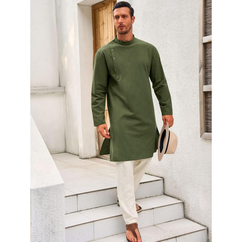 Caftano da Uomo, Tunica a Mani - Kurta Men Cotton recensione e prezzo